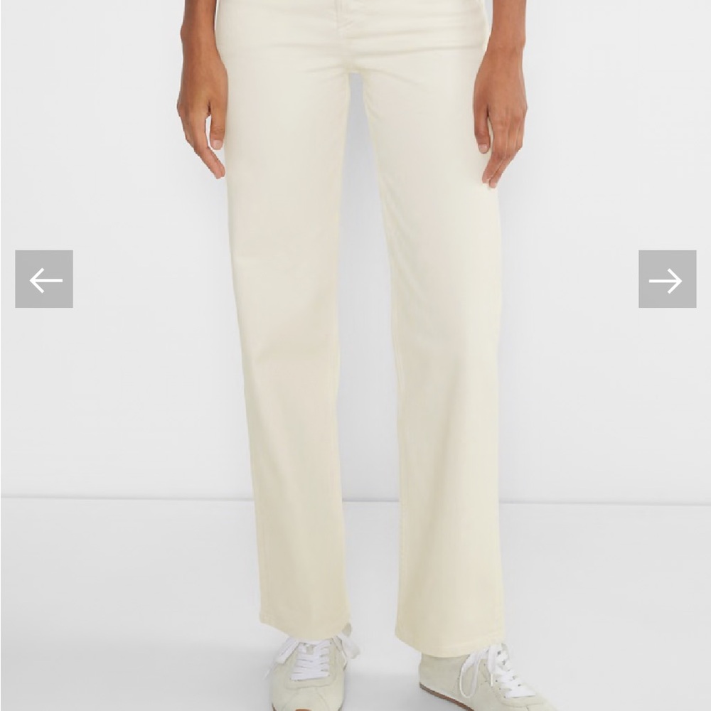 Aritzia Cream Straight Leg Jeans